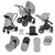 Stomp Luxe 2 in 1 Pushchair - Pearl Grey with Black Chassis