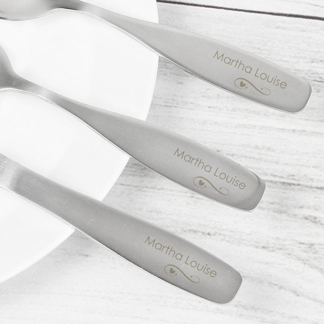 Swirls - Personalised 3 Piece Cutlery Set - Junior Bambinos