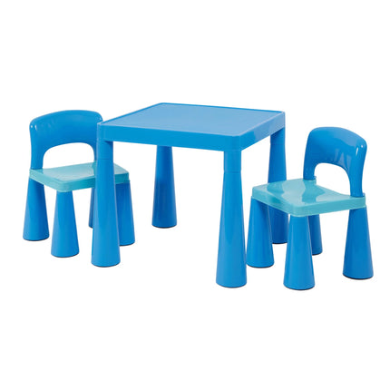Kids Plastic Table & Chairs - Blue