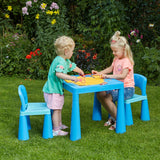 Kids Plastic Table & Chairs - Blue