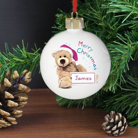 Teddy - Personalised Christmas Bauble - Junior Bambinos