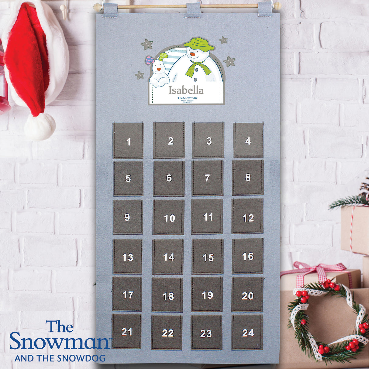 The Snowman & The Snowdog - Personalised Felt Advent Calendar - Personalised Memento Company - Junior Bambinos
