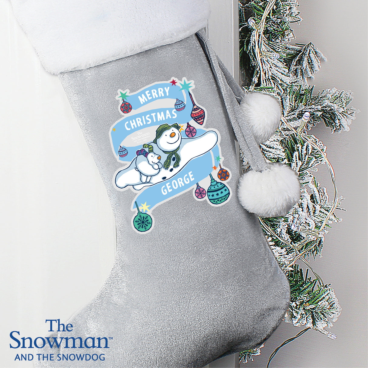 The Snowman & The Snowdog Luxury Personalised Christmas Stocking - Personalised Memento Company - Junior Bambinos