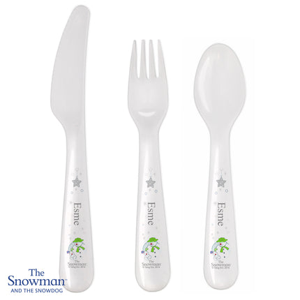 The Snowman & The Snowdog Personalised 3 Piece Cutlery Set - Personalised Memento Company - Junior Bambinos