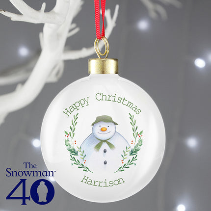The Snowman - Personalised Winter Garden Bauble - Personalised Memento Company - Junior Bambinos