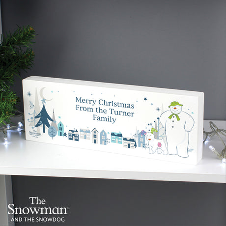 The Snowman and the Snowdog Wooden Block Sign - Personalised - Personalised Memento Company - Junior Bambinos