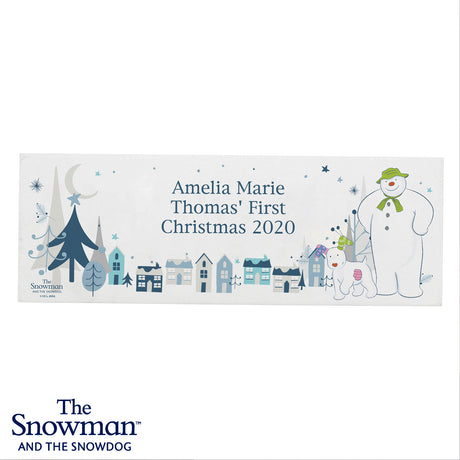 The Snowman and the Snowdog Wooden Block Sign - Personalised - Personalised Memento Company - Junior Bambinos