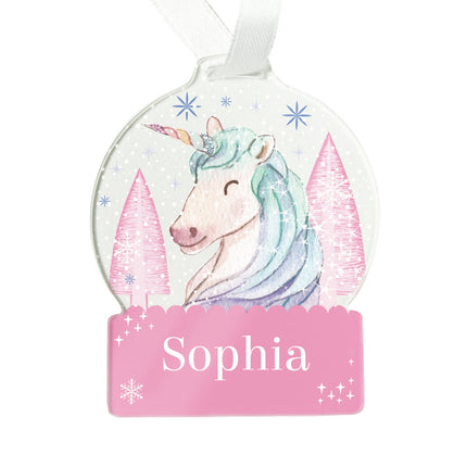Unicorn - Acrylic Bauble - Personalised
