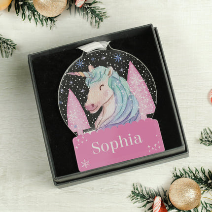 Unicorn - Acrylic Bauble - Personalised