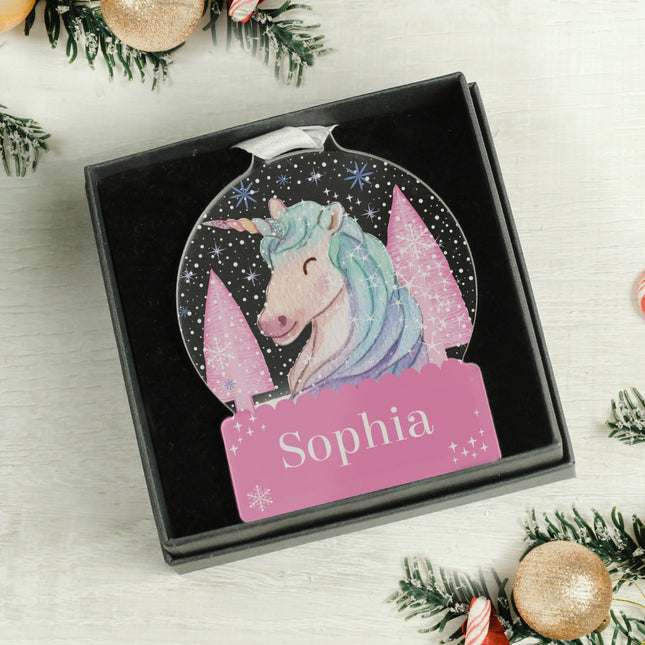 Unicorn - Acrylic Bauble - Personalised