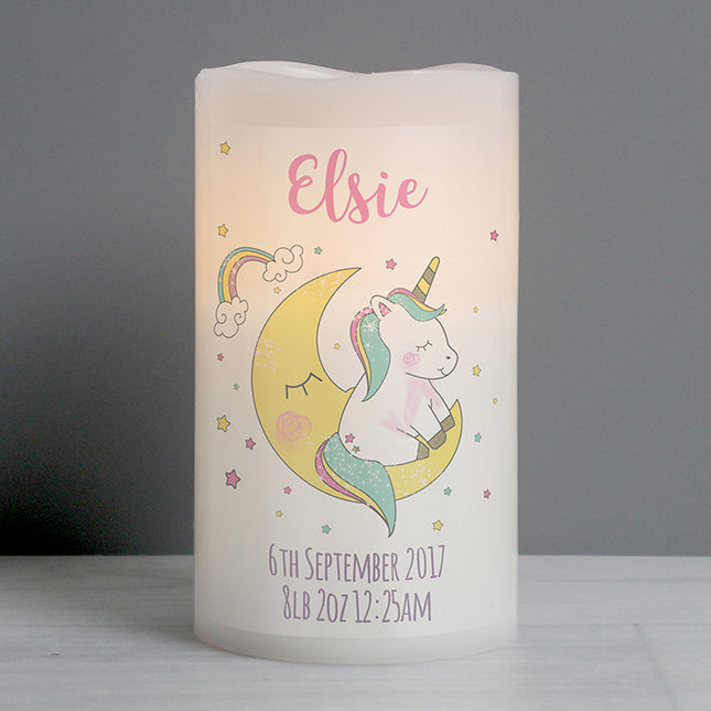 Unicorn Nightlight LED Candle - Personalised Memento Company - Junior Bambinos