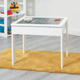 White Activity Table with Lego Board, Whiteboard, Chalk Board and Storage - Liberty House Toys - Junior Bambinos