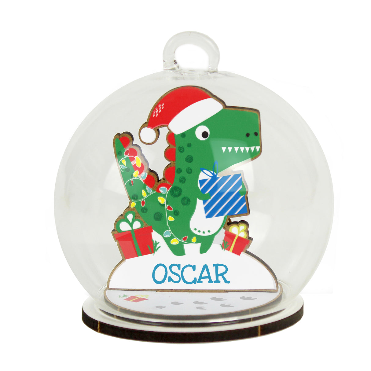 Dinosaur Glass Bauble - Personalised Memento Company - Junior Bambinos